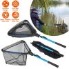 Foldable Fishing Net With Aluminum Alloy Rod EVA Handle Durable 5MM Hexagonal Nano Coating Nylon Mesh Collapsible Landing Net Safe Fish Catching or Re