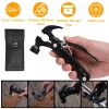 12 in 1 Hammer Multitool Portable Stainless Steel Mini Hammer Survival Tool Camping Gear Unique Gifts for Dad Husband Brother Boyfriend