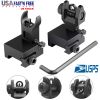 Flip Up Rear Front Sights Aluminum Alloy Tactical Folding Back Up Sight Set Fits For Picatinny Weaver Rails