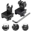 Flip Up Rear Front Sights Aluminum Alloy Tactical Folding Back Up Sight Set Fits For Picatinny Weaver Rails