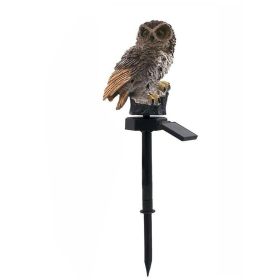 ligVintage Owl Shaped Solar LED Light; Waterproof Garden Decorative Light For Outdoor Accessories