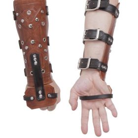 Leather Arm Guard Medieval Vintage Adjustable Forearm Guard Hand Protector Brace Youth Forearm Hand Guards Gear For Bow Hunting