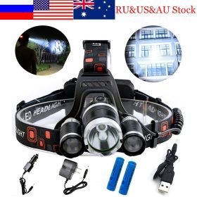 ZK20 8000LM LED Headlamp Head Lamp Light Headlight Hunting Camping Fishing Mining Torch Light 18650 Rechargeable Battery