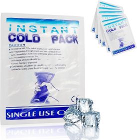 Instant Cold Packs for Injuries Disposable 6 x 8 Inch. 10 Pack Instant Cold Pack. Compact Instant Ice Pack Disposable. Leakproof First Aid Ice Packs I