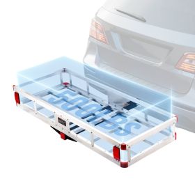 VEVOR 49.4 x 22.4 x 7.1 in Hitch Cargo Carrier, 500lbs Loading Capacity Trailer Hitch Mounted Cargo Basket