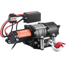 VEVOR Electric Winch, 12V 4500 lb Load Capacity Steel Rope Winch