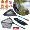 Foldable Fishing Net With Aluminum Alloy Rod EVA Handle Durable 5MM Hexagonal Nano Coating Nylon Mesh Collapsible Landing Net Safe Fish Catching or Re