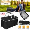 30L Insulated Picnic Basket Cooler CollapsibleÂ Food Delivery Storage Bag Grocery Market Basket Heat & Cool Insulation w/ Aluminum Handles