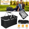 30L Insulated Picnic Basket Cooler CollapsibleÂ Food Delivery Storage Bag Grocery Market Basket Heat & Cool Insulation w/ Aluminum Handles