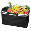 30L Insulated Picnic Basket Cooler CollapsibleÂ Food Delivery Storage Bag Grocery Market Basket Heat & Cool Insulation w/ Aluminum Handles