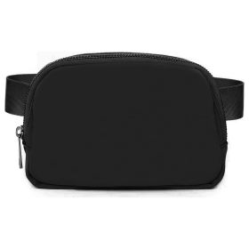 Sport Fanny Pack Unisex Waist Pouch Belt Bag Purse Chest Bag for Outdoor Sport Travel Beach Concerts Travel 20.86in-35.03in Waist Circumference with A (Option: Black)