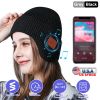 Wireless V5.0 Beanie Hat with Headphones Winter Stylish USB Rechargeable Music Beanie Headset Gift for Music Lovers Men Women Machine Washable