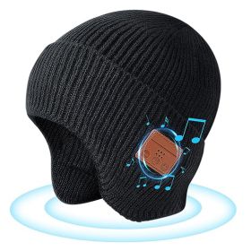 Wireless V5.0 Beanie Hat with Headphones Winter Stylish USB Rechargeable Music Beanie Headset Gift for Music Lovers Men Women Machine Washable (Option: Black)