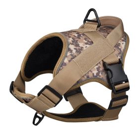 Dog Harness; large dog training tactical chest strap; K9 pet chest strap; vest type reflective dog rope; explosion-proof impulse traction (colour: Black, Specification (L * W): L)