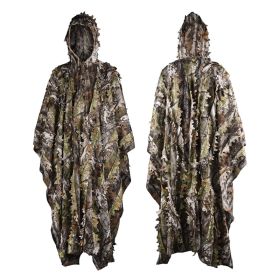 hKylebooker 3D Maple Leafy Hunting Camouflage Poncho Ghillie Suit Sniper Clothing Camo Cape Cloak (size: XL/XXL)