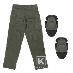 KRYDEX G3 Combat Trousers Ranger Green CP Style Tactical BDU Uniform Pants With Knee Pad For Outdoor Hunting (Color: RG, size: XXXL(40W))