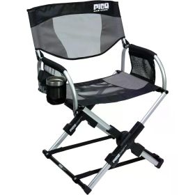 Pico Arm Chair, Folding Director's Chair with Carry Bag 21.7"D x 20.9"W x 33.9"H (Color: Mercury Grey)