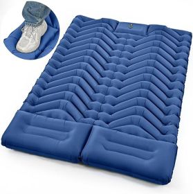 Camping mat, Extra Thickness Sleeping Pad for Camping with Foot Pump, Sleeping Mat Ultralight Compact Mattress Camping mat (Color: Blue)