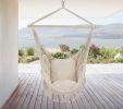 Tassel Hammock Chair Hanging Rope Swing Seat with 2 Cushions