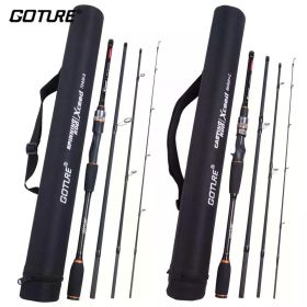 Goture Xceed 4 Setions Travel Fishing Rod With Fuji Guide Ring Carbon Fiber 1.98-3.6M Spinning Casting Lure Rod For Carp Fishing (length: Spin-2.6m-ML(FUJI))