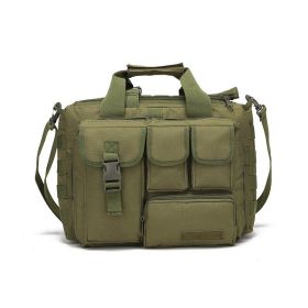 Portable Tactical Messenger Bag Big Capacity Outdoor Laptop Bags Shoulder Bag Camping Hiking Bandbag (Color: Army Green)